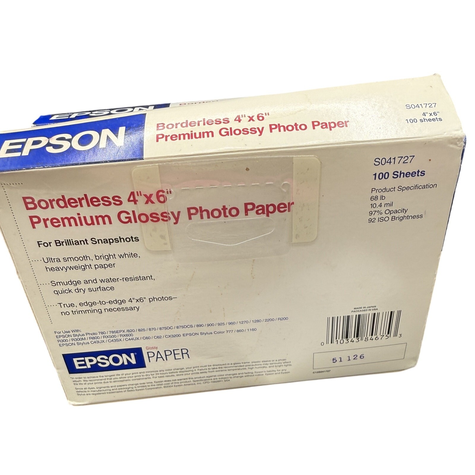 📸 Epson 4×6 Premium Glossy Photo Paper 100 Sheet Value Pack New 2 Bag Bundle