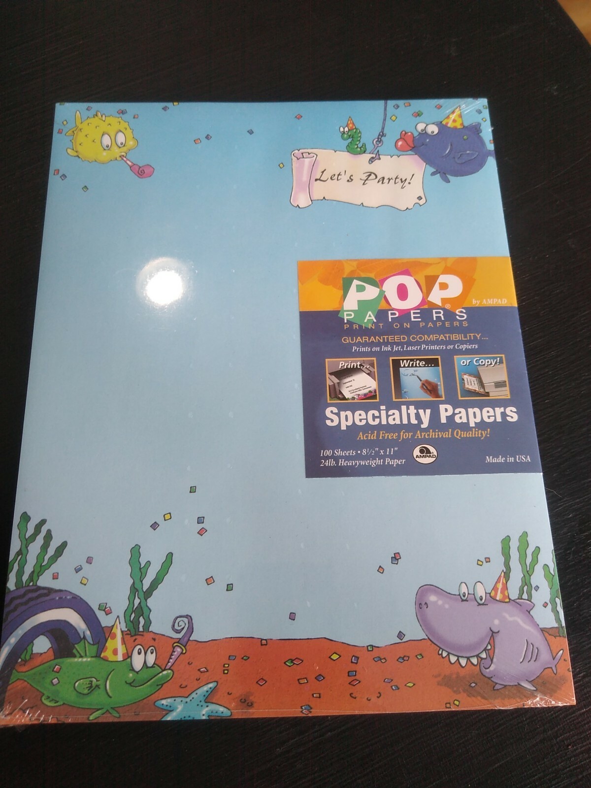 “POP” Specialty Papers “Sea Party” Bordered Printer Paper 100 Count