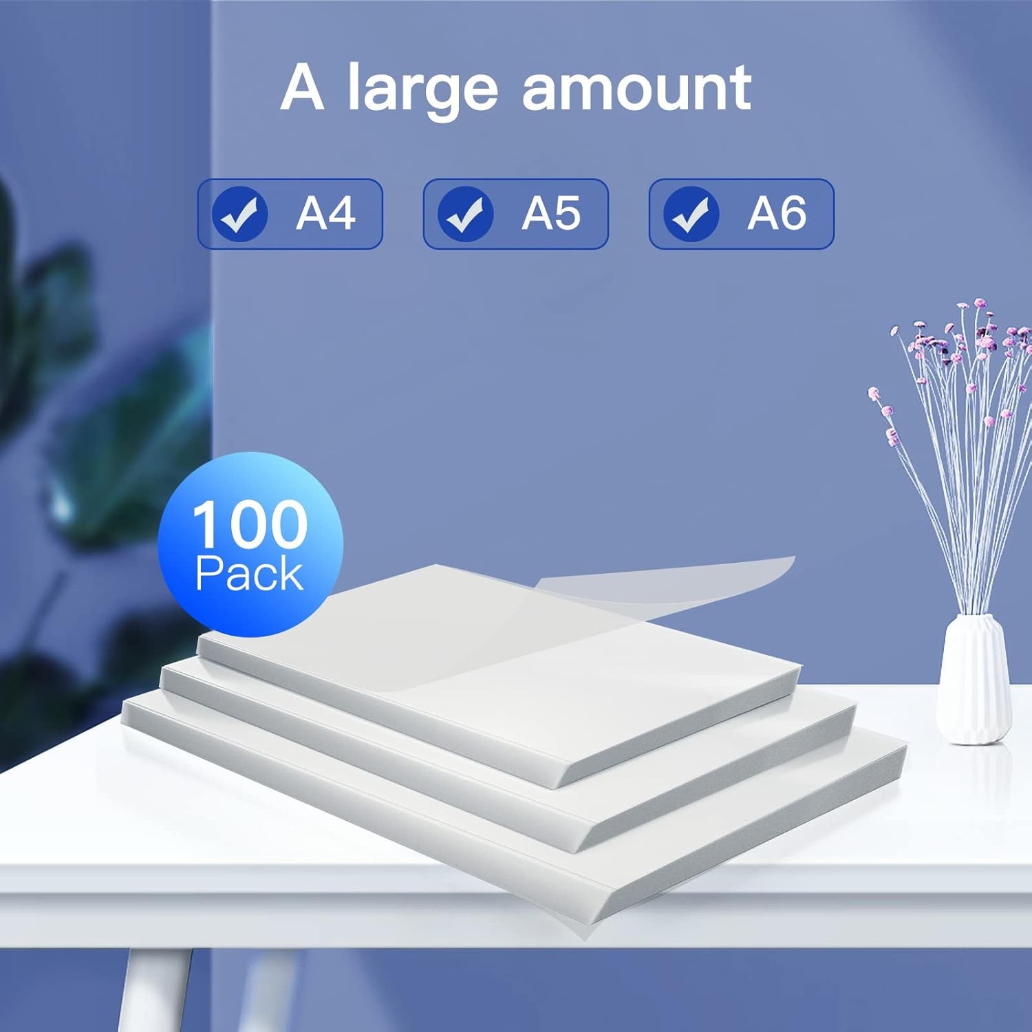 Premium Thermal Laminating Pouches 100-Pack Clear Laminating Sheets 3Mil (80