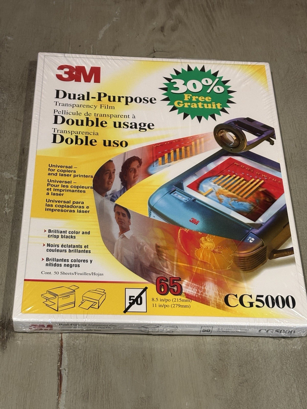 3M CG5000 Multipurpose Transpareny Film Printer Paper SEALED. 65 Count! Compare