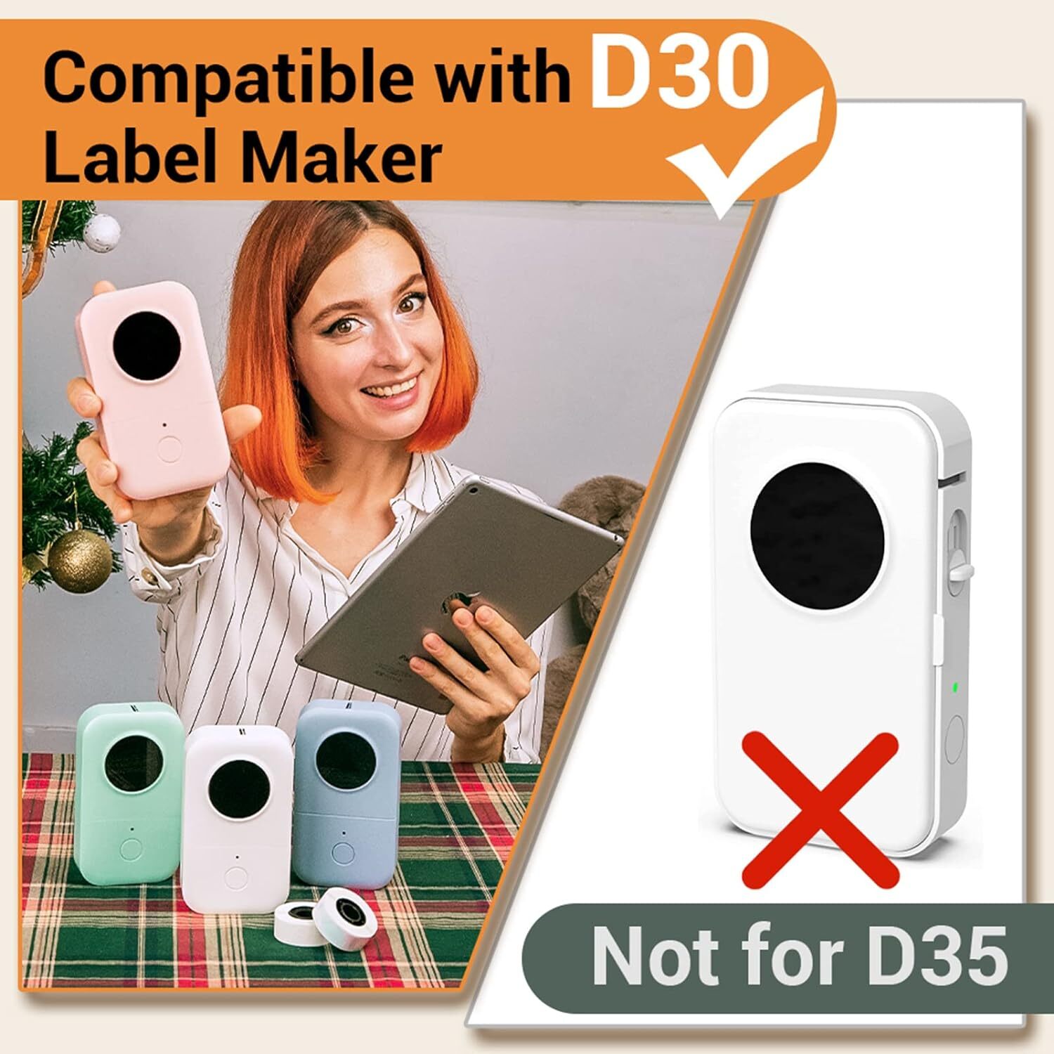 3 Rolls 14x25mm Label Maker Paper Self-Adhesive Clear Thermal Paper For D30 Q30