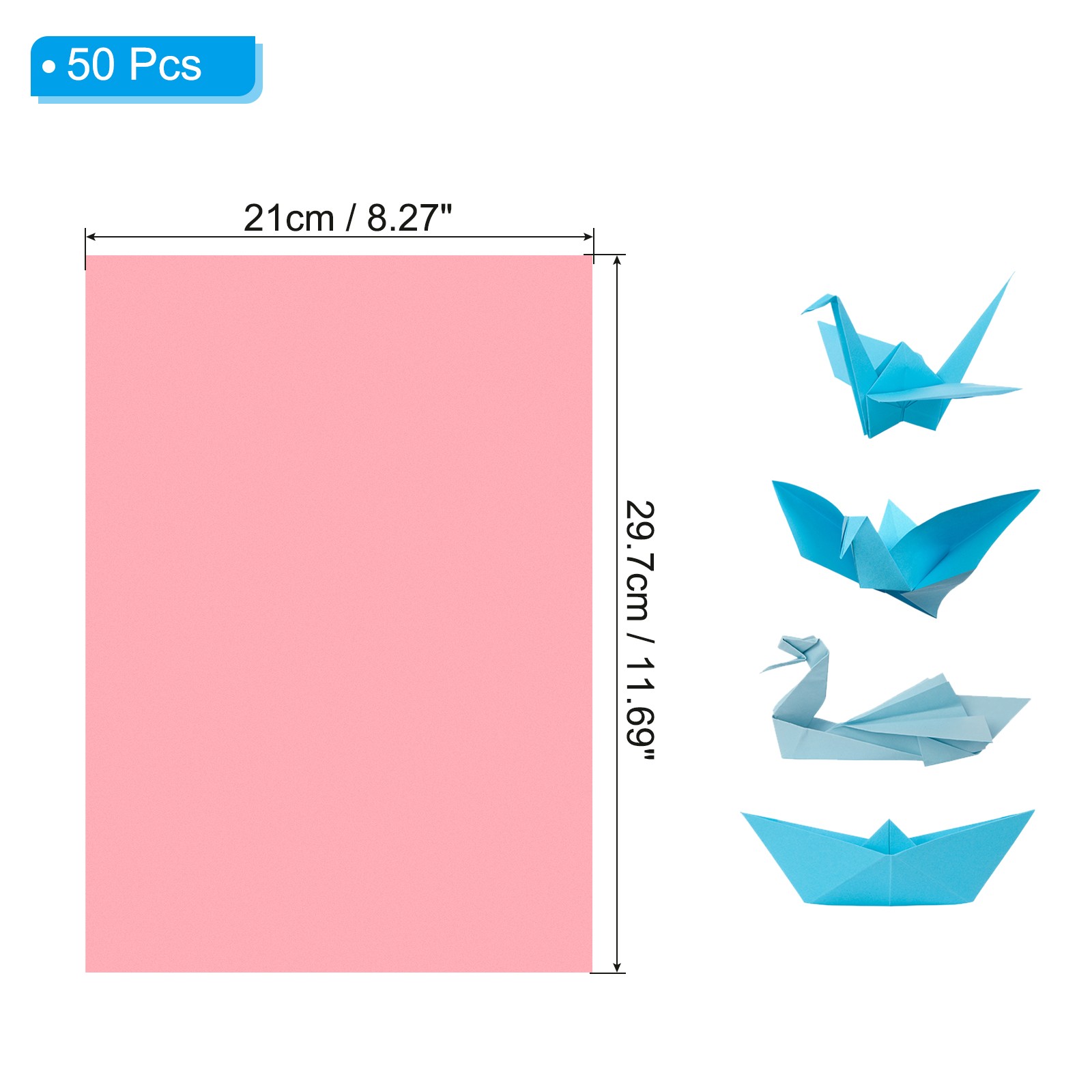 Light Pink Color Copy Paper, 50 Sheets 11.7×8.3″ A4 70gsm