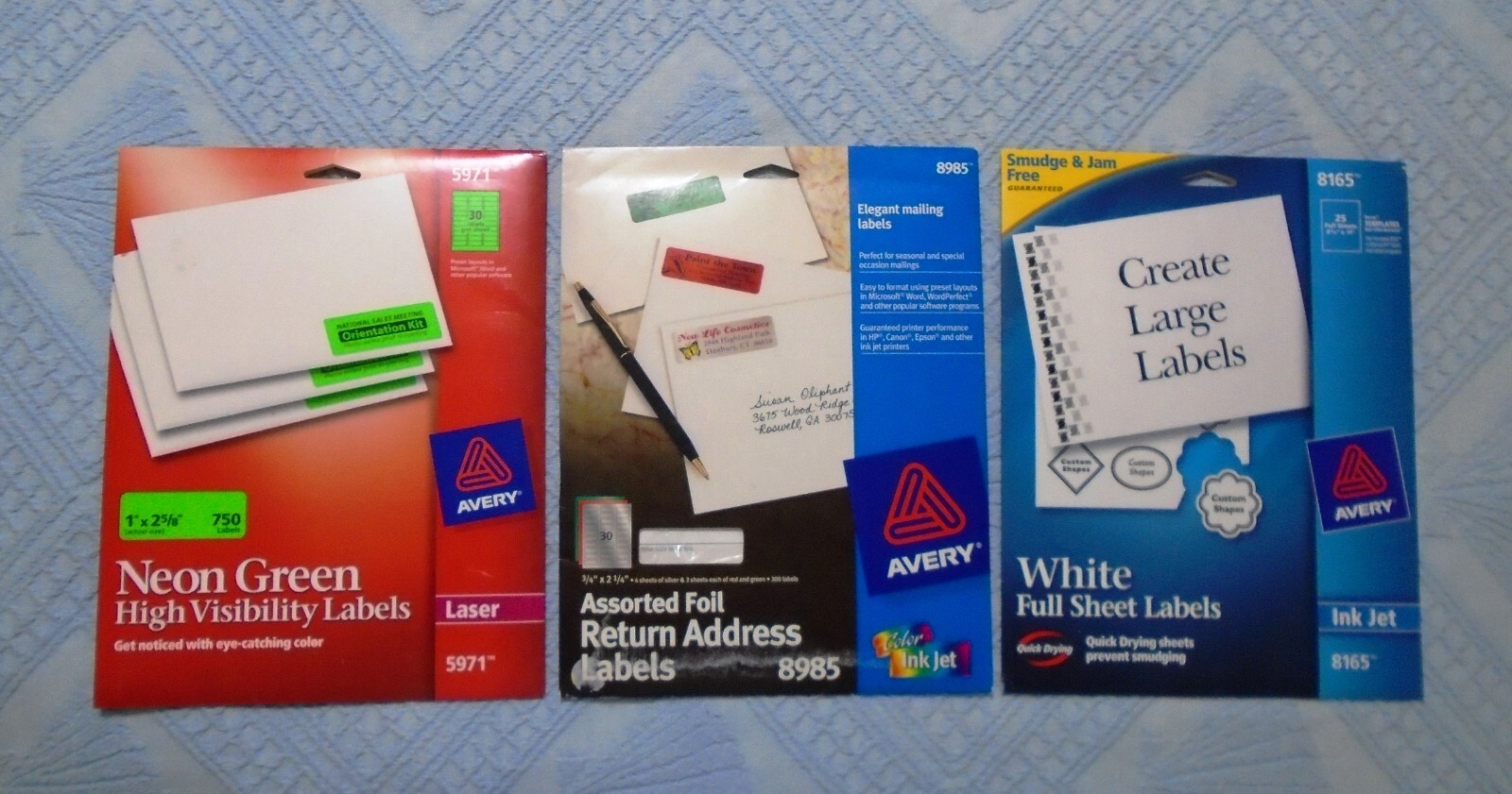 Lot of 684 Assorted Labels WHITE, NEON GREEN, FOIL SILVER, RED, GREEN