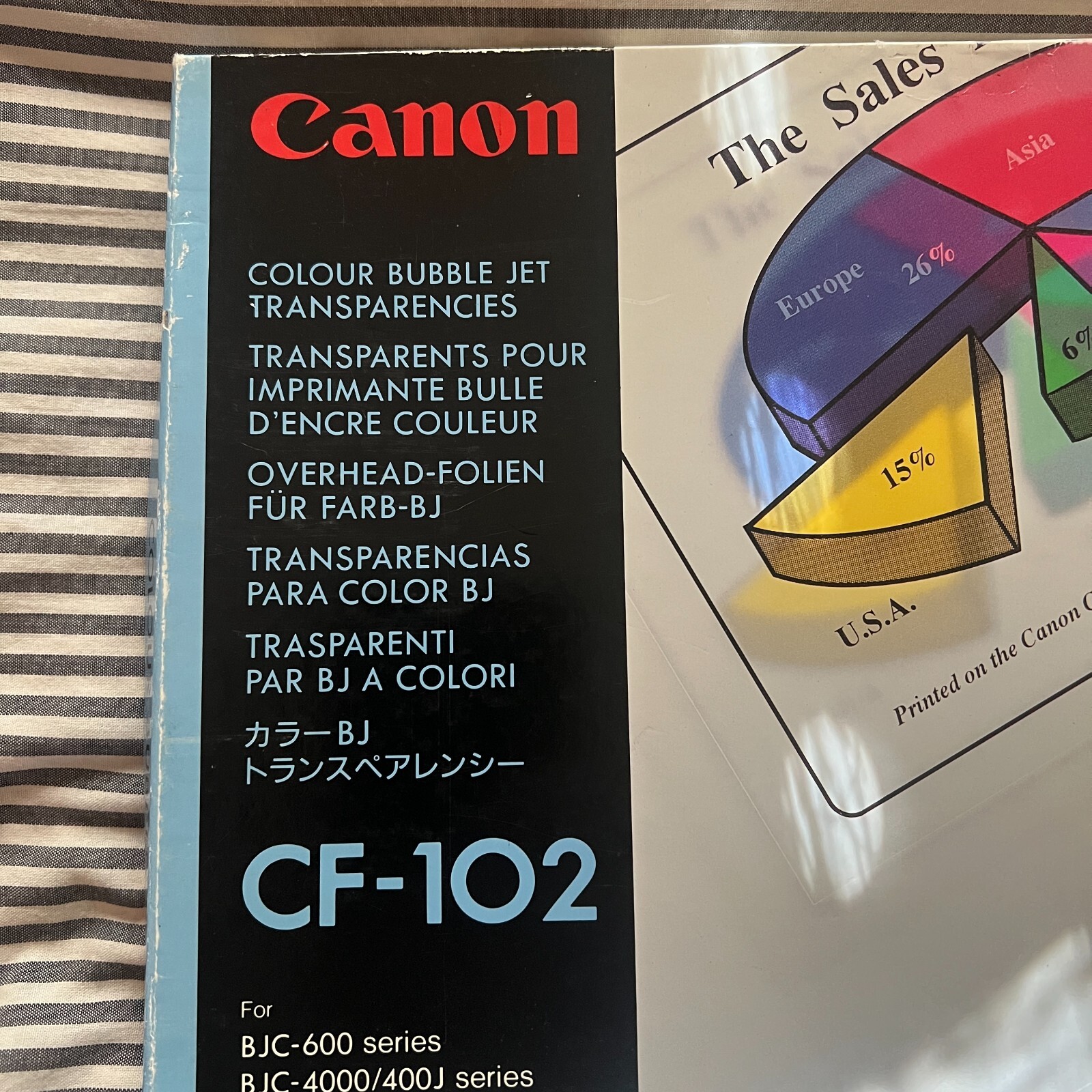 Unopened 50 Canon CF-102 Color Bubble Jet Transparencies BJC-600 & 4000 Series