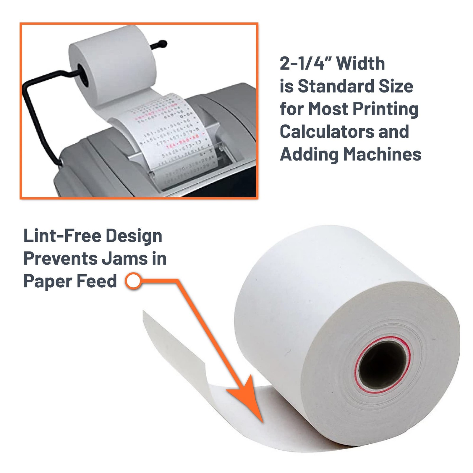 Victor 7050 Compact White Paper Rolls for Handheld and Portable Printing Calc…