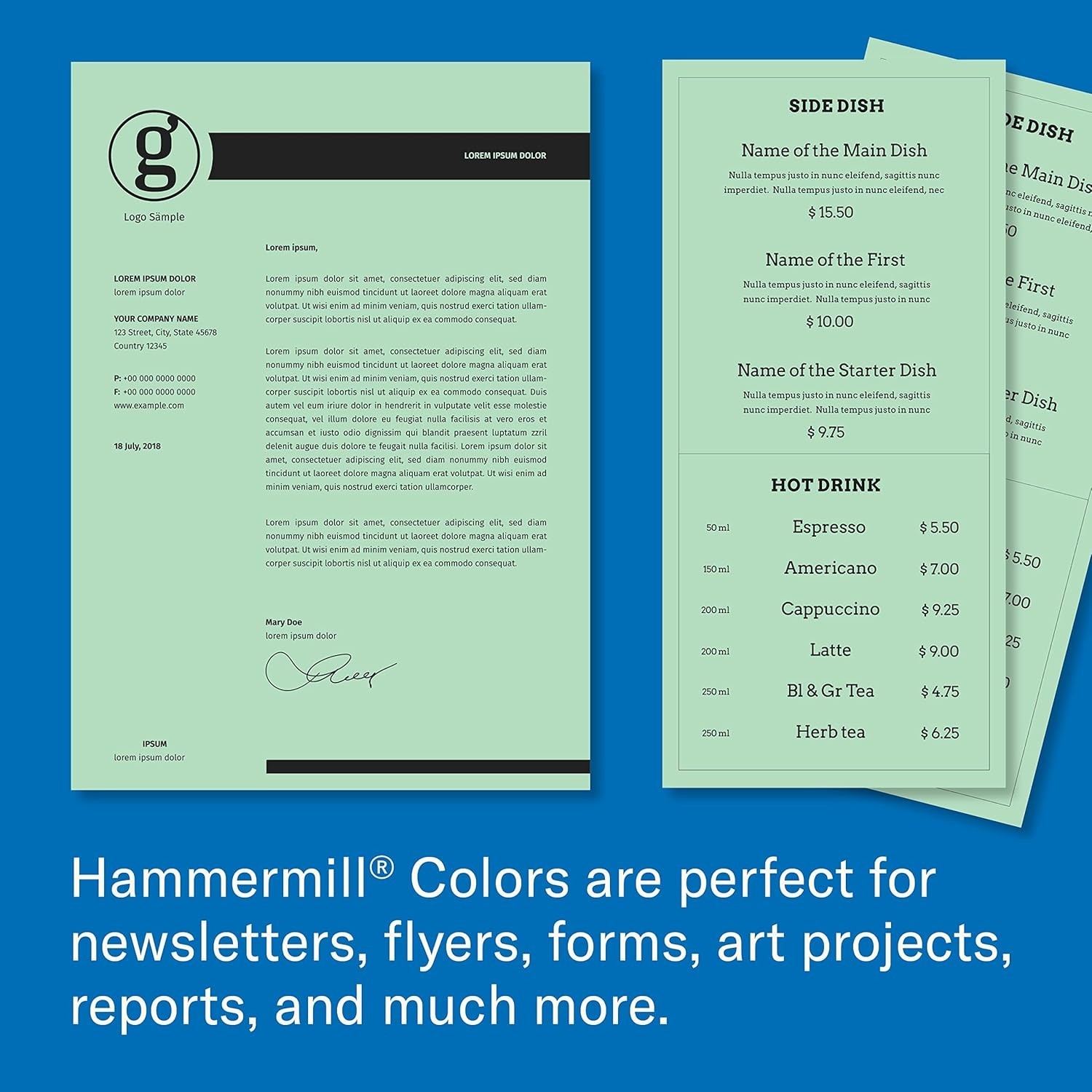 Eco-Friendly 20 lb Pastel Green Paper – 8.5×11 for Creative Printing, 500 Sheets