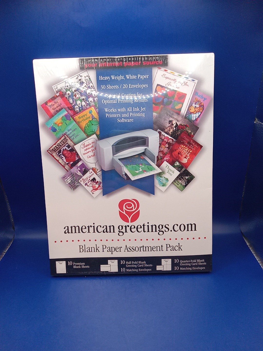American Greetings BLANK PAPER ASSORTMENT PACK “Greeting Card Set” Computer NEW