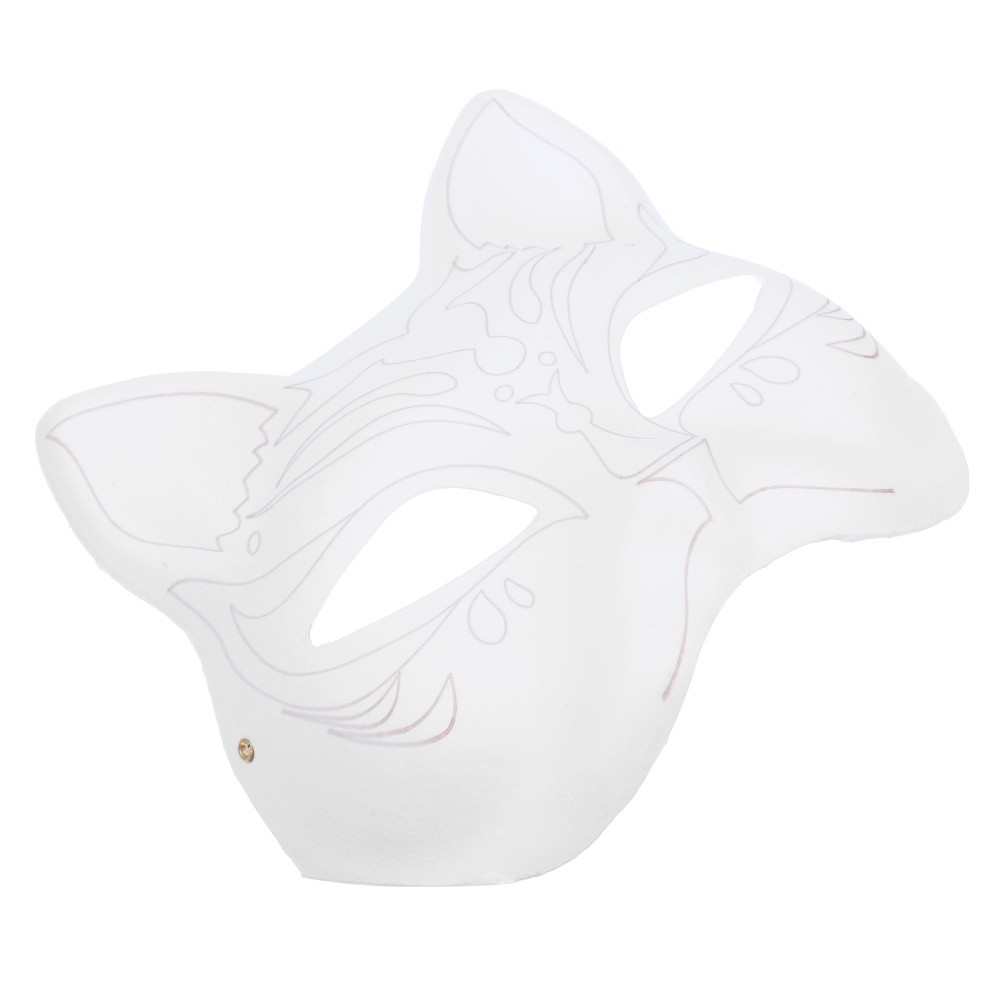 Reusable Cat Face DIY Mask White Paper Blank Mask for Party Decoration