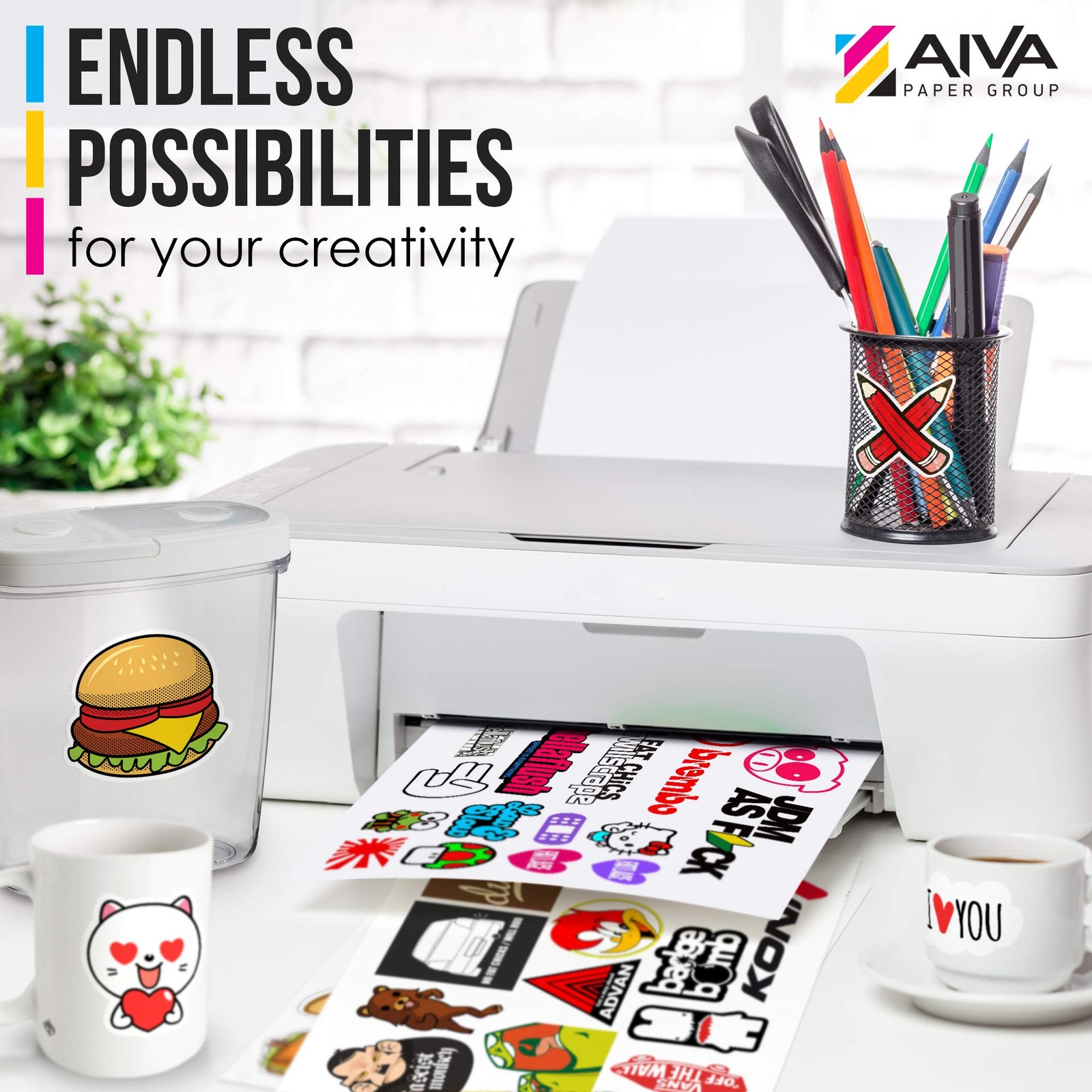 Printable Vinyl Sticker Paper for Inkjet Printer – Matte White – 15 Self-Adhe…