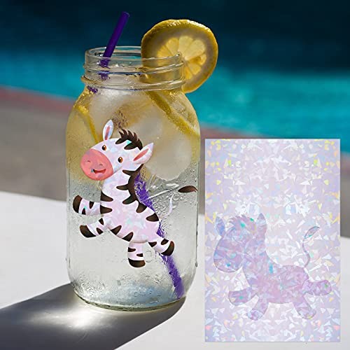 2 Types Transparent Holographic Laminate Sheets Broken Glass and Stars-20pcs