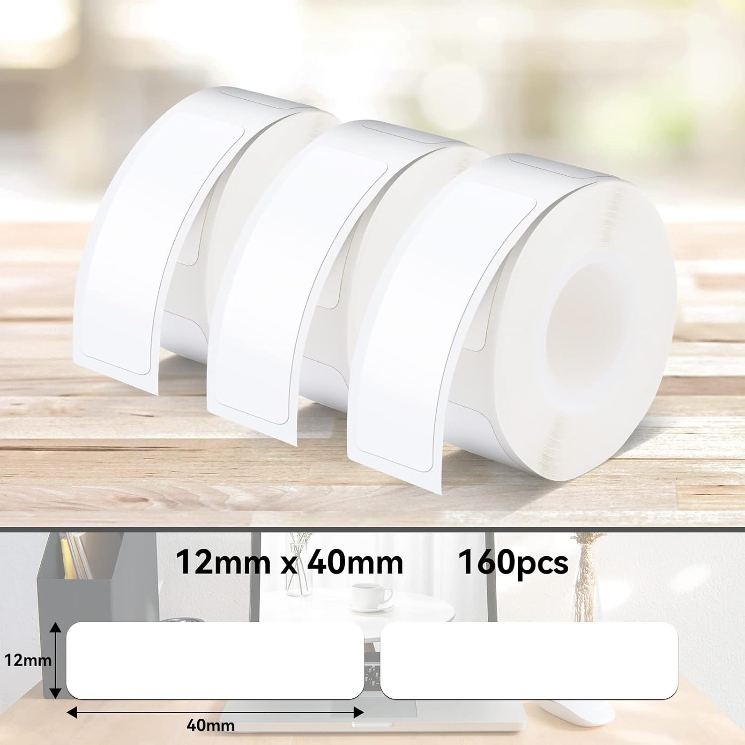 3 Rolls/Box Self-Adhesive Thermal Paper Sticker for Pocket Printer D30 Q30 P15