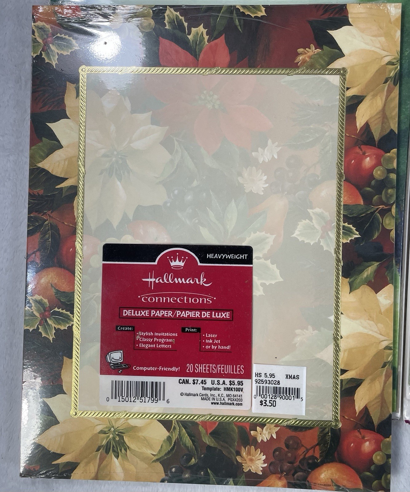 Vintage Hallmark Connections Computer Paper, Four 20 Sheet Packs