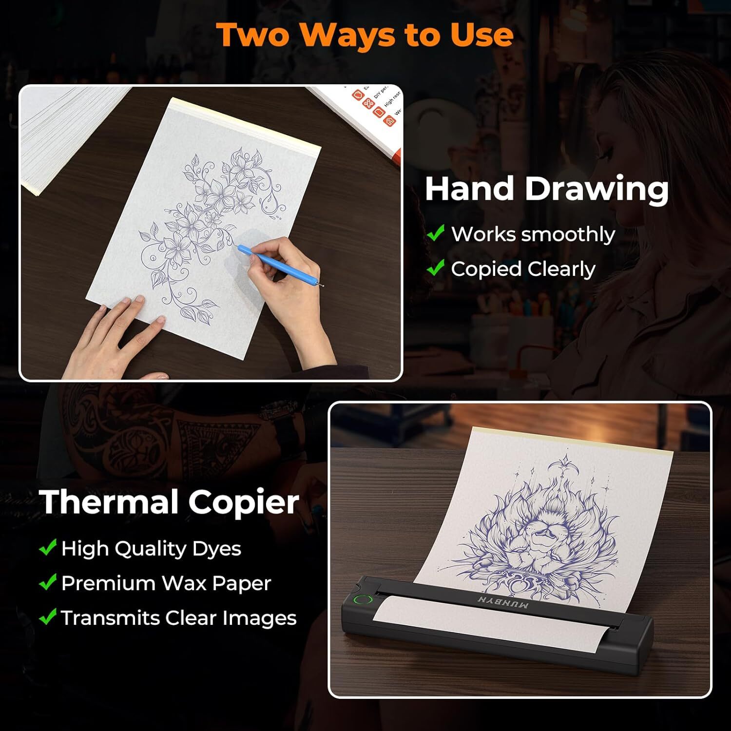 100PCS Tattoo Transfer Paper Stencil Carbon Thermal Tracing Hectograph Sheets