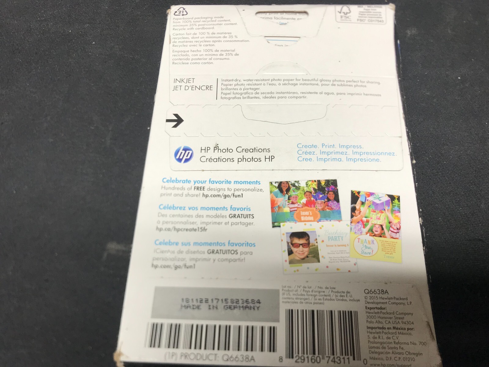 Hewlett Packard Q6638A 4 x 6 inch Glossy Printer Paper – 100 Sheets