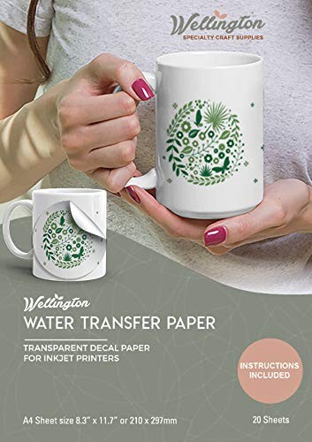 Wellington Waterslide Decal Paper for Inkjet Printers | 20 Clear A4 Sheets (8…