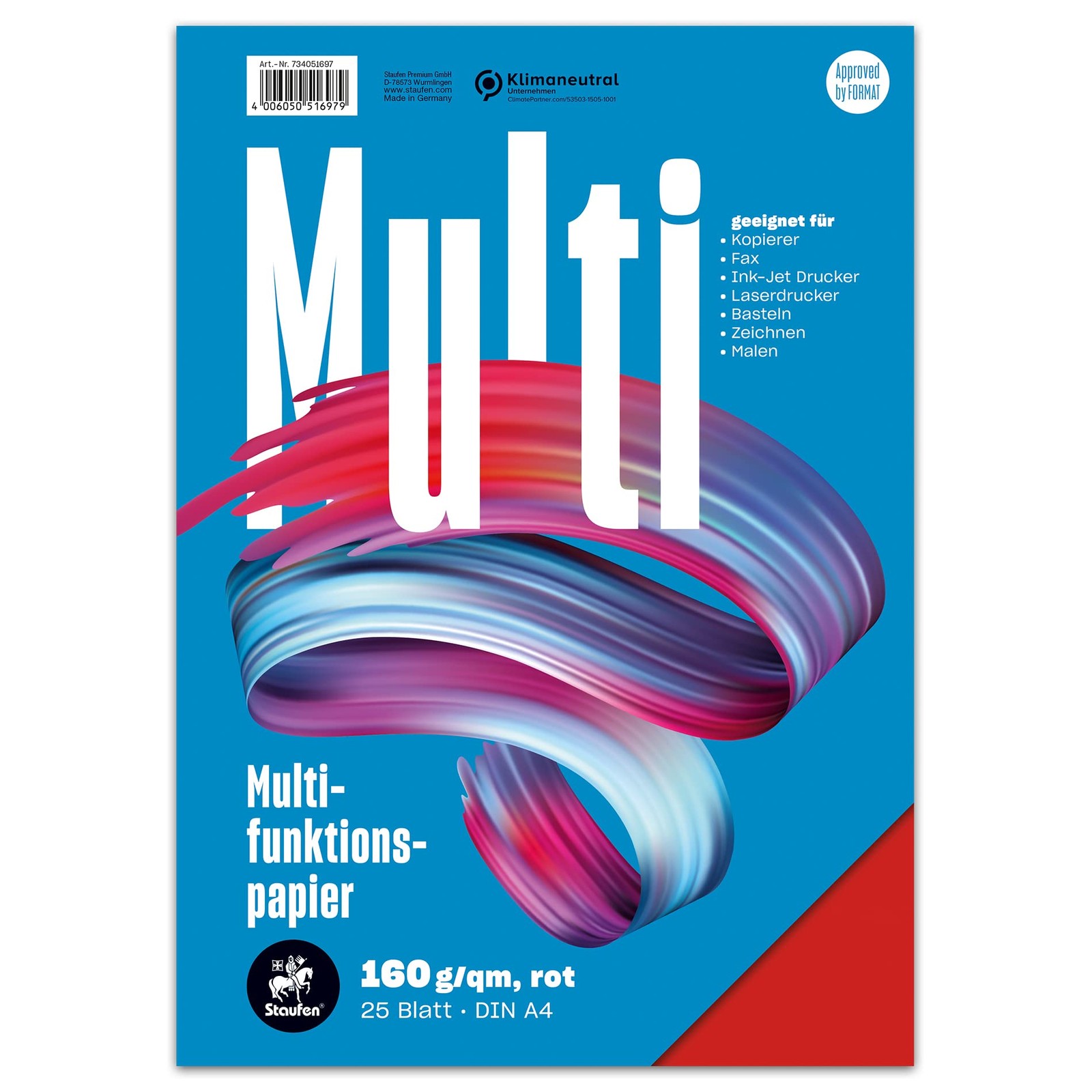 Style Multifunction Paper A4, 25 Sheets, Colour Red, 160gsm Quality Paper…