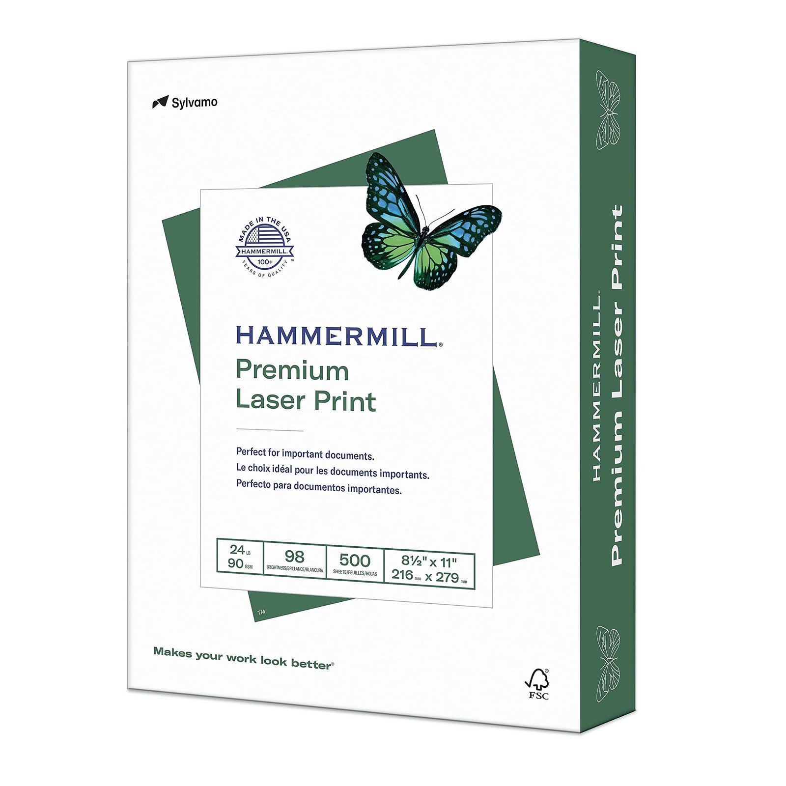 Hammermill Printer Paper, Premium Laser Print 24 lb, 8.5 x 11-1 Ream (500 Sheets