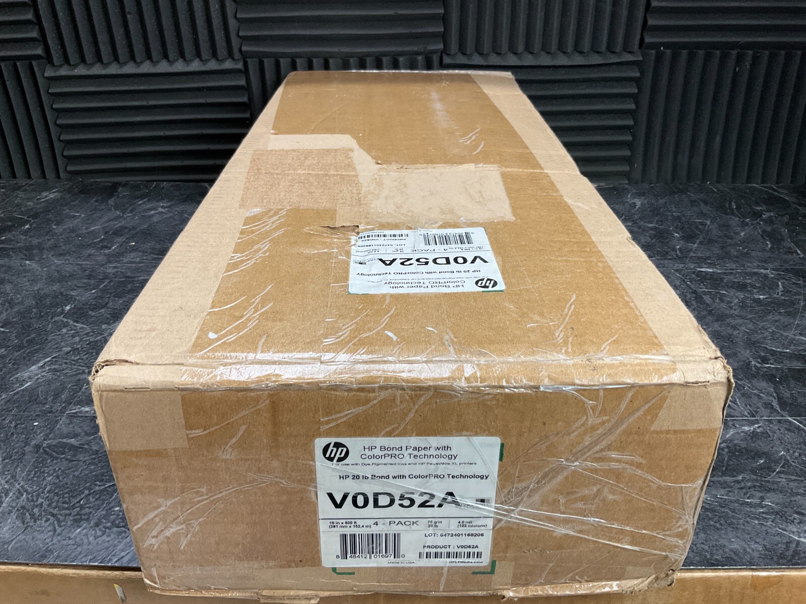 HP ColorPro Bond Paper 15″x500′ 4 rolls V0D52A ✅❤️️✅❤️️✅ FACTORY SEALED!