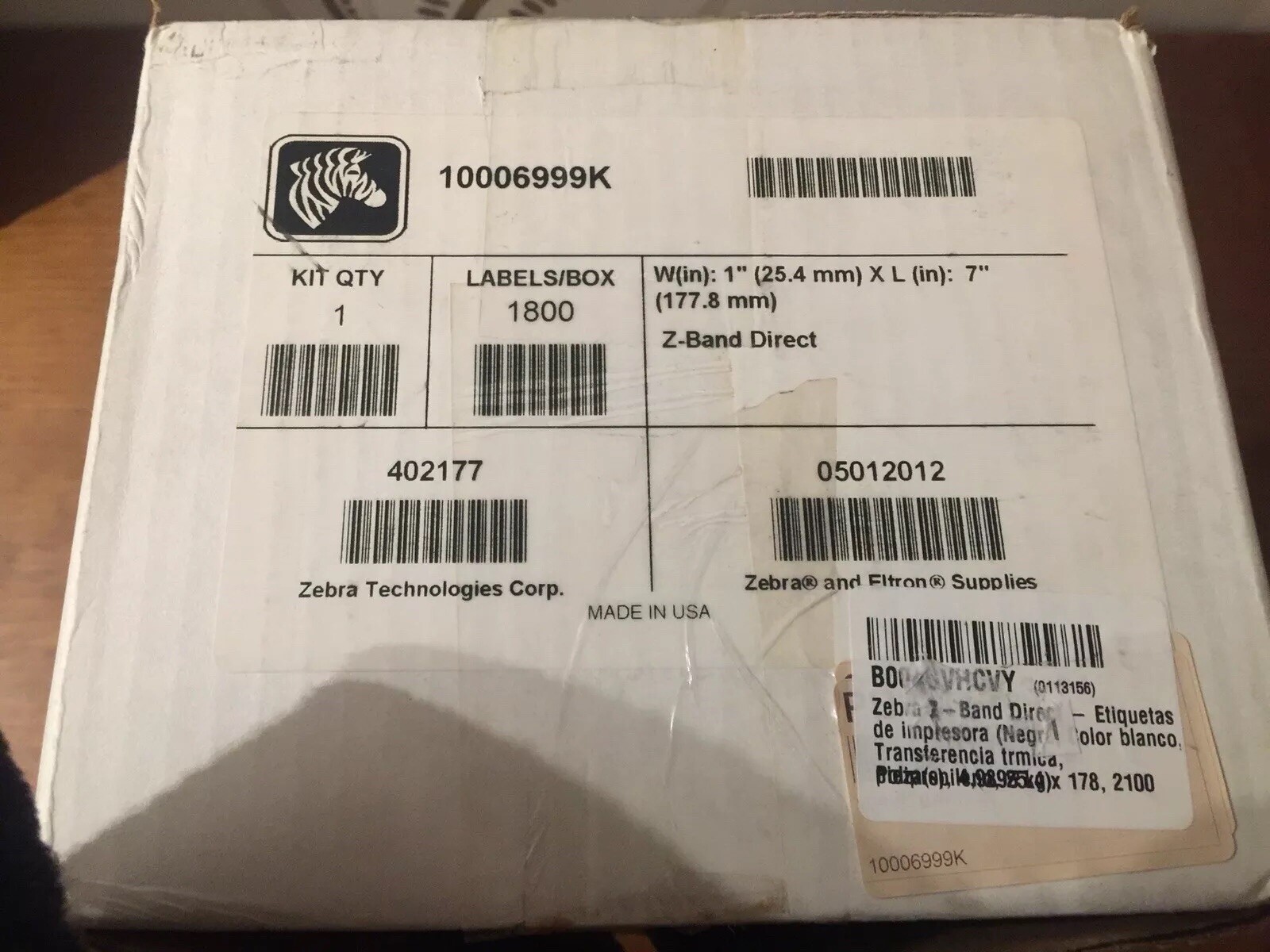 Zebra Z-Band Soft Wristbands 10006999K- 300 Bands Cartridge