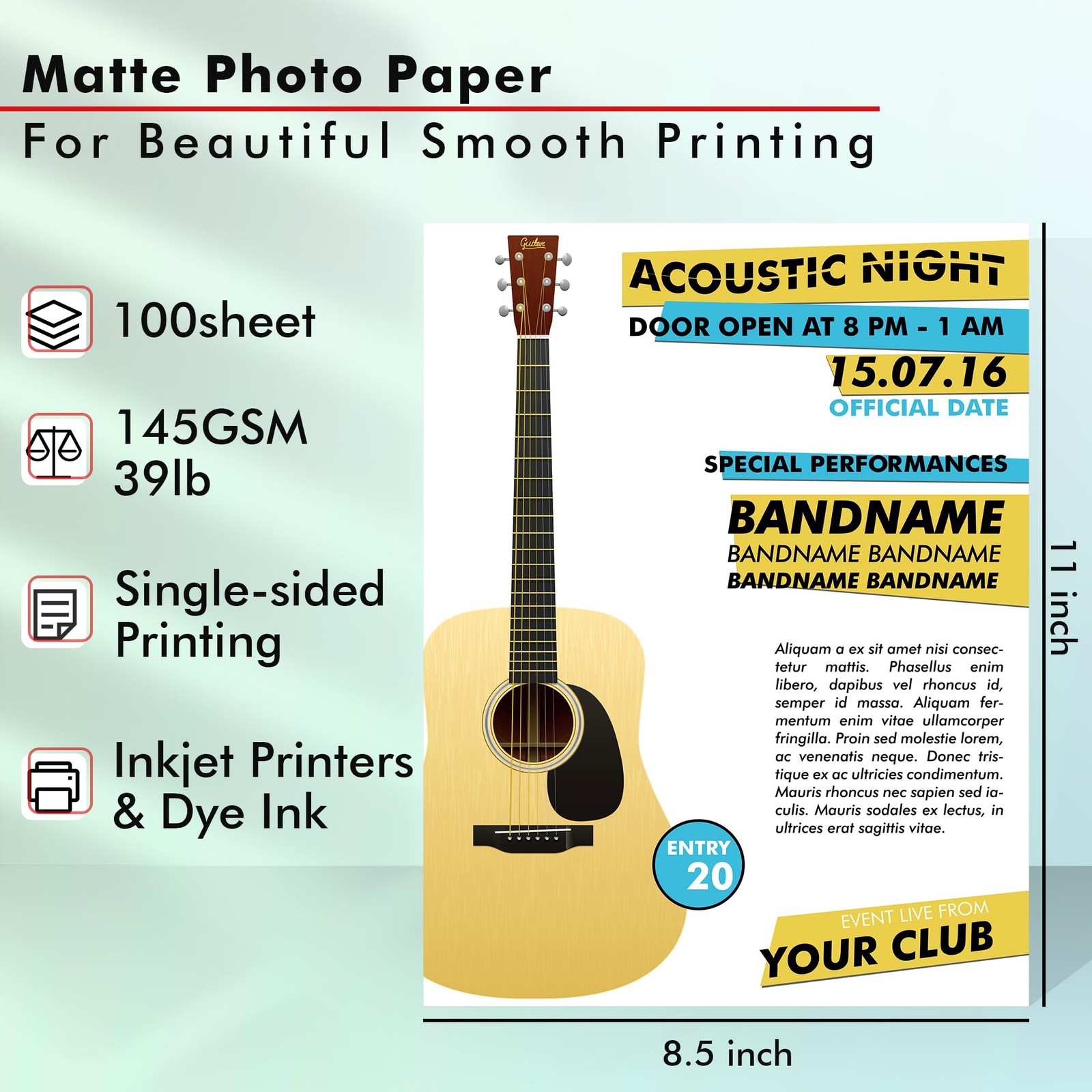 Koala Matte Coated Photo Paper Single Sided 145 GSM 8.5×11 Inch 100 Sheets