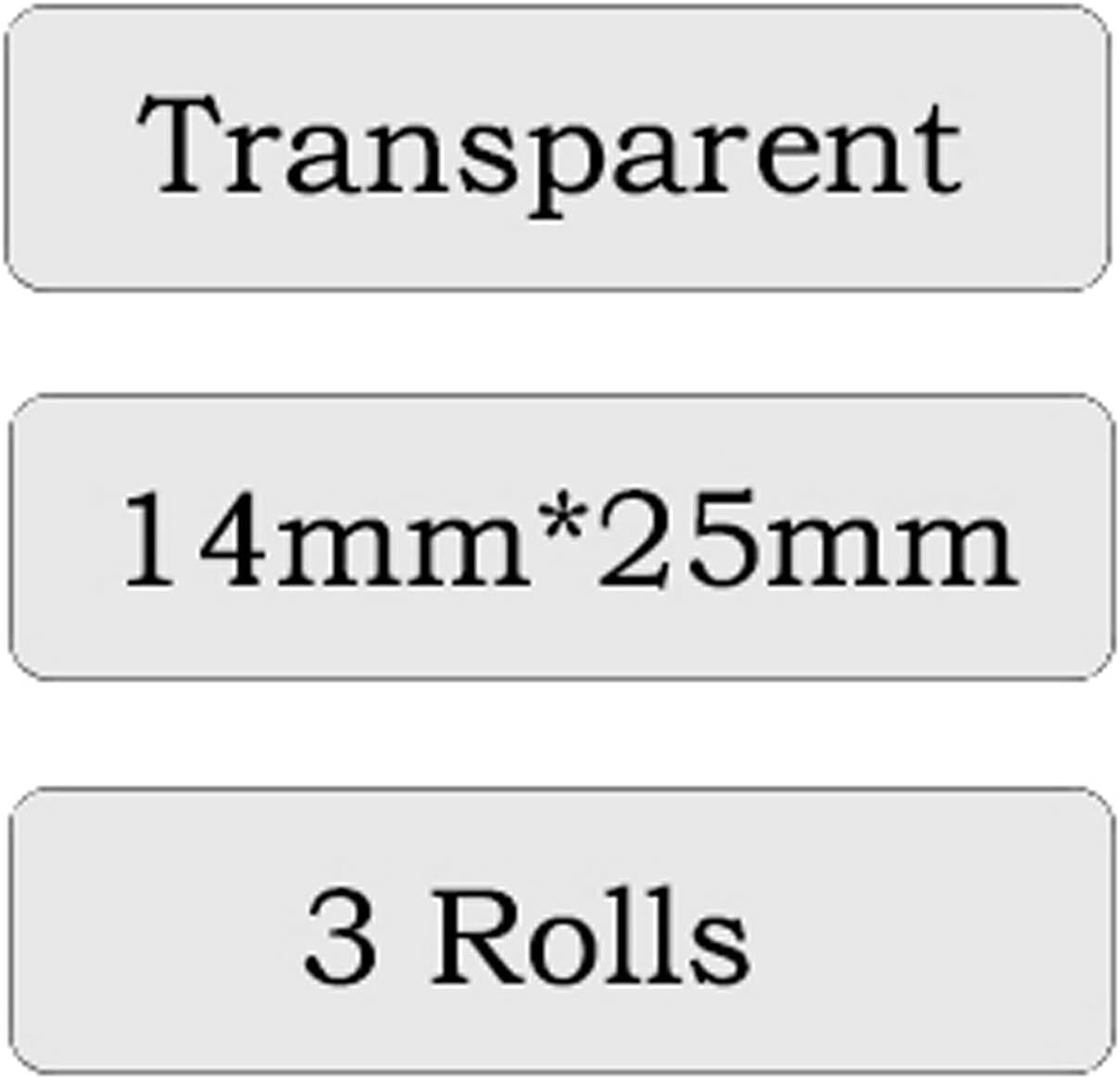 3 Rolls 14x25mm Label Maker Paper Self-Adhesive Clear Thermal Paper For D30 Q30
