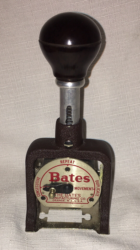VTG Bates Multiple Movement Numbering Machine, Six Wheels, Re-Inkable, Size E