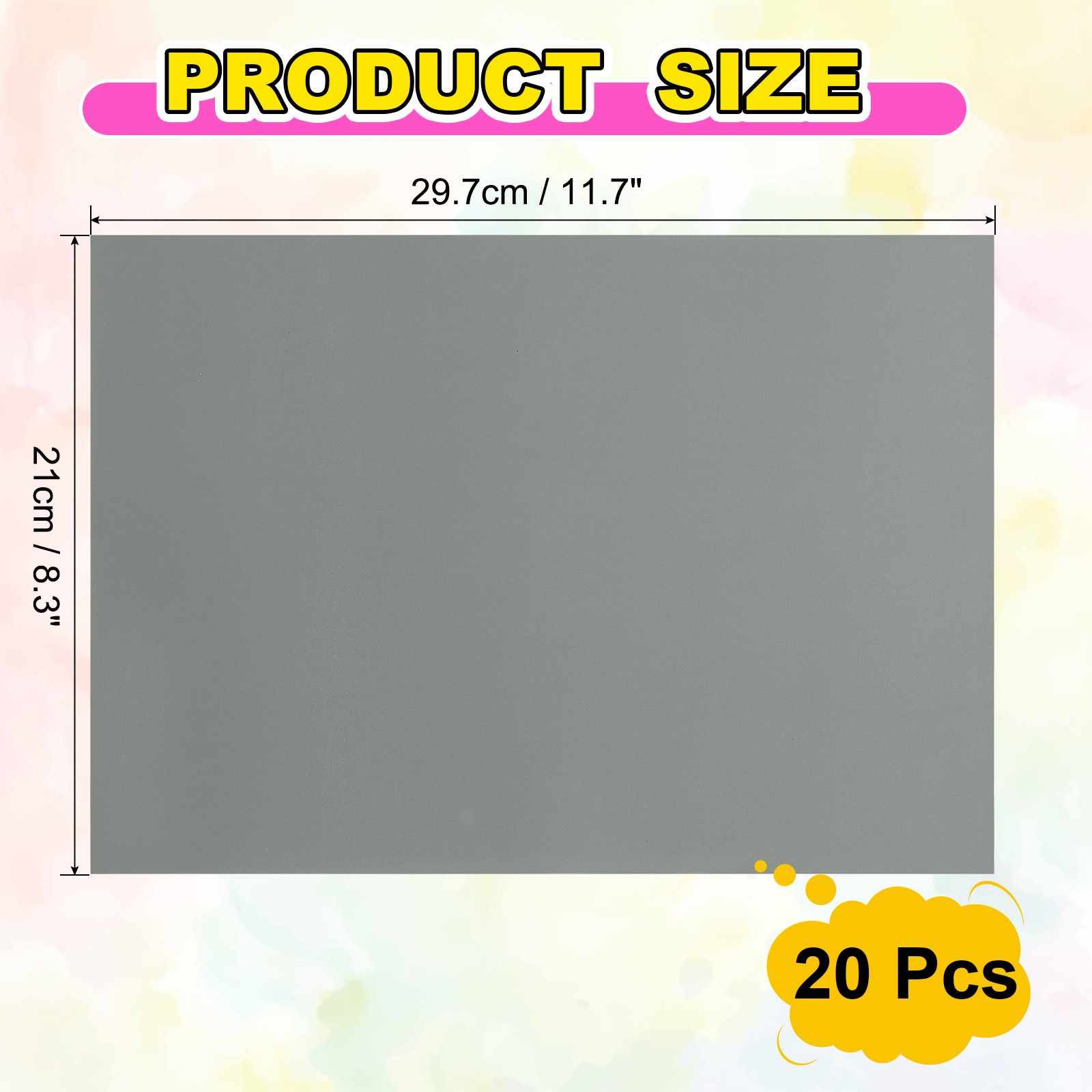 20Pcs Full Sheet Label Sticker Paper, A4 Shipping Labels, Gray