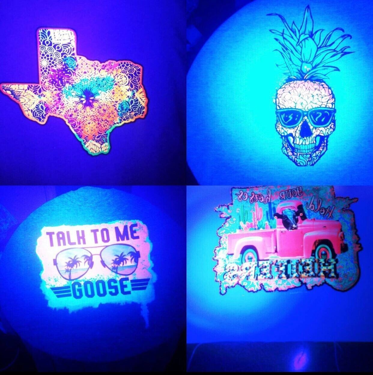 Inkjet Blue Glow In The Dark Iron On Fabrics Heat Transfer Paper 8.5”x11” 20 Sh
