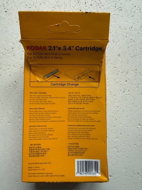 Kodak Cartridge 2.1 X 3.4 30 Sheets For Kodak Mini Shot 2 Series New Open Box