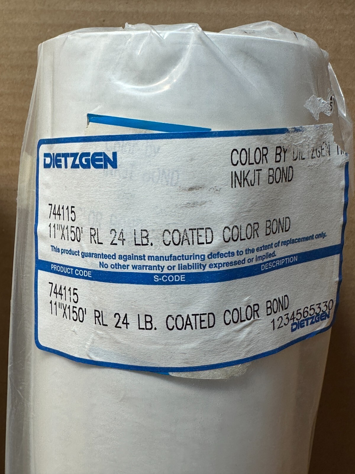 2pc Dietzgen 744115 24-lb 11″ x 150′ Roll Coated Color Bond Plotter Print Paper