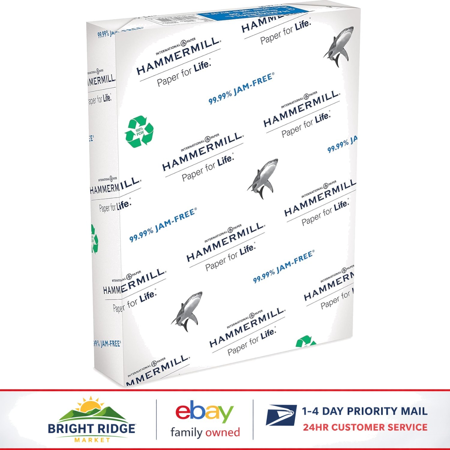 Everyday Use Printer Paper, 8.5 x 11 Size, 100% Recycled, Smooth White Finish