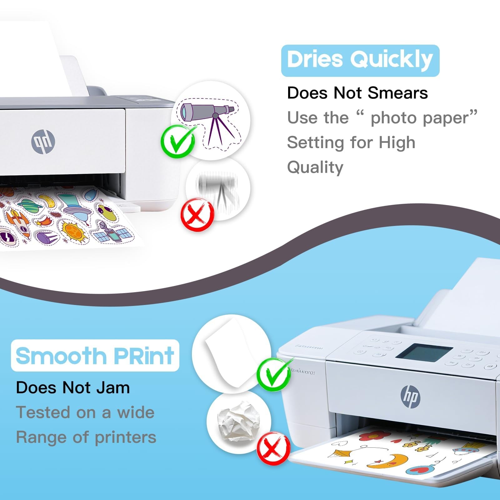 Premium Printable Clear Vinyl Sticker Paper for Inkjet Printers, 30 Sheets Tr…