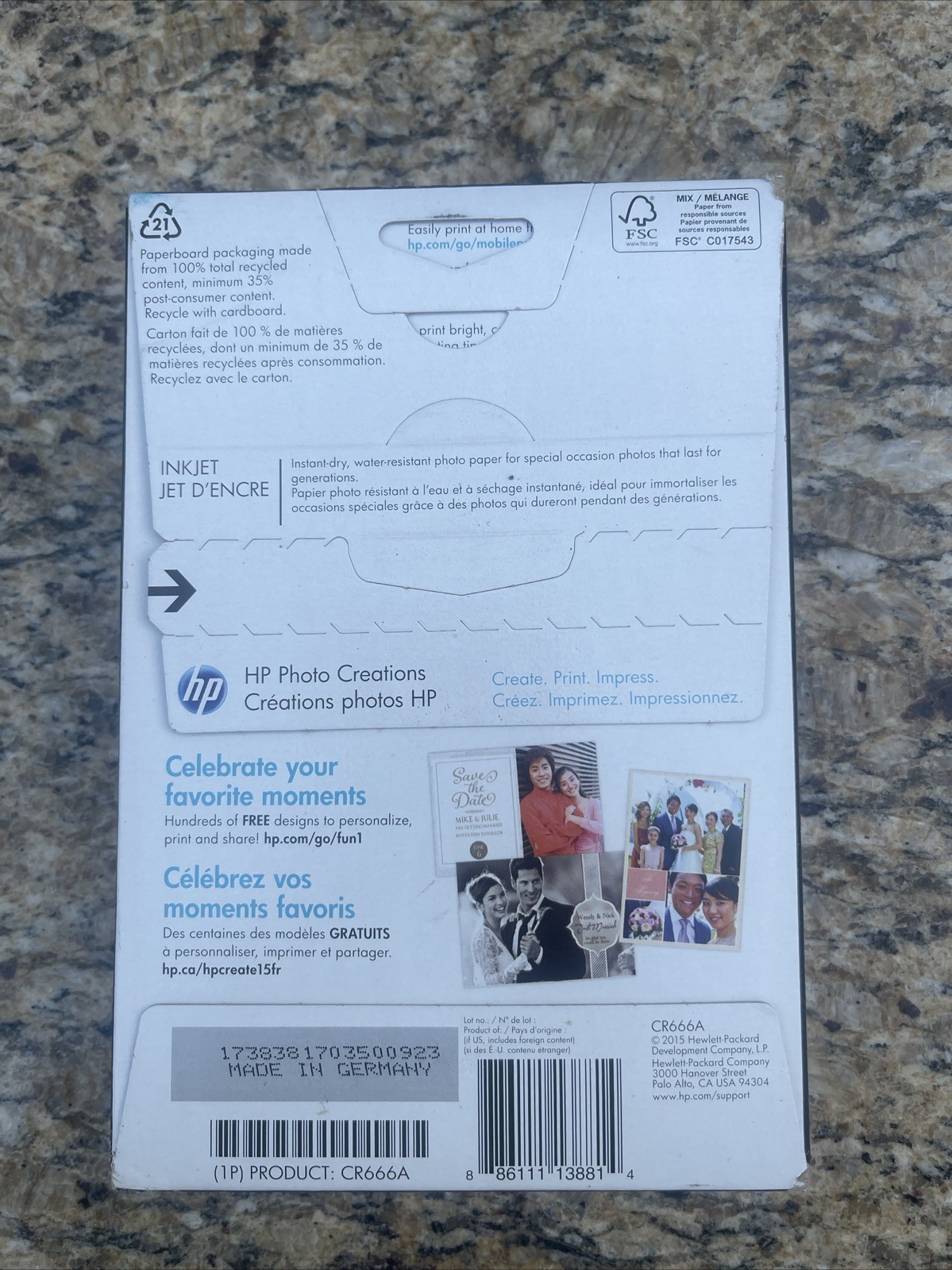 HP PREMIUM PLUS PHOTO PAPER 4X6″ Semi-GLOSS pack of 100 sheets NEW
