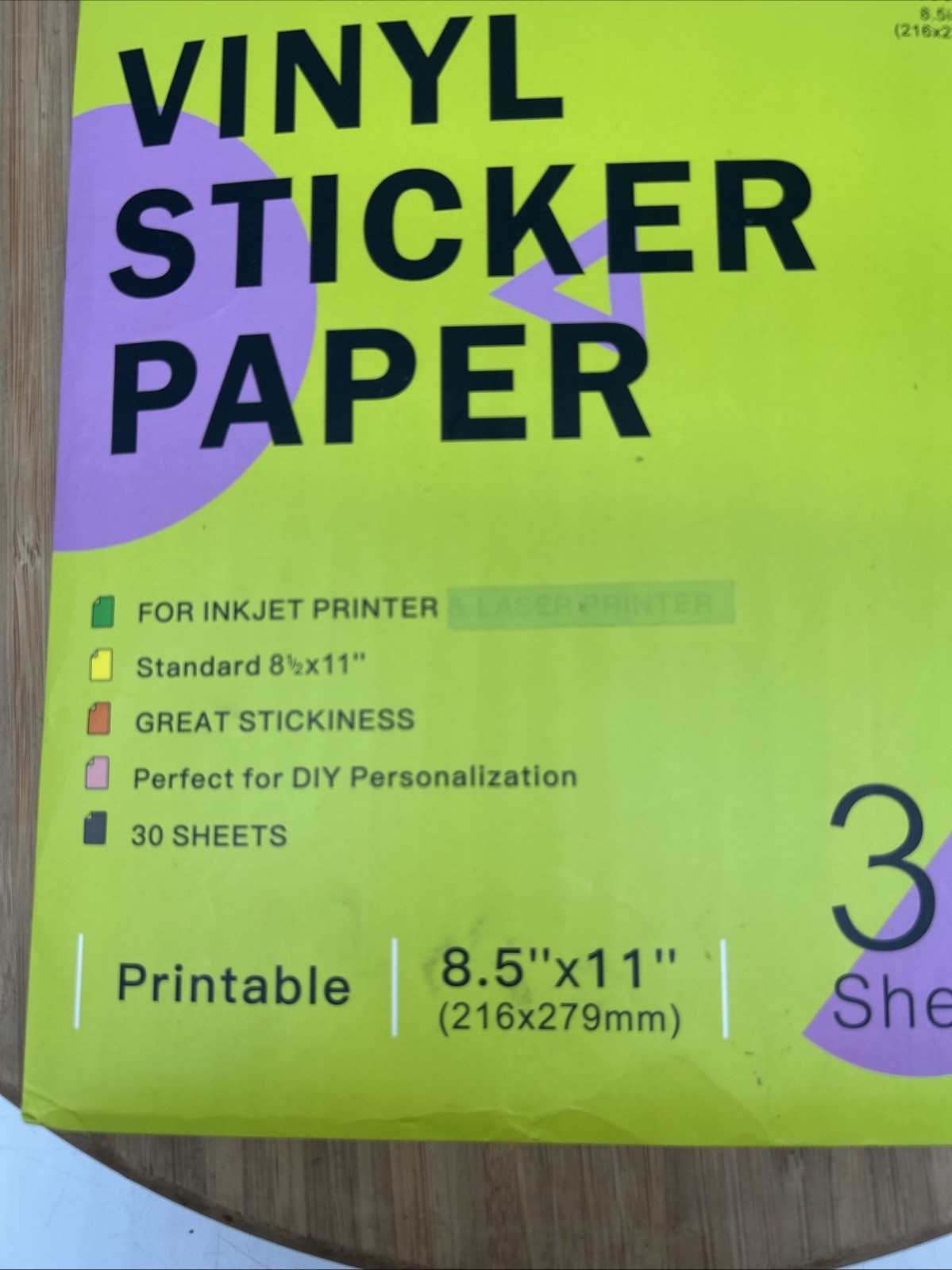 Printable Clear Vinyl Sticker Paper for Inkjet Printers, 29 Sheets