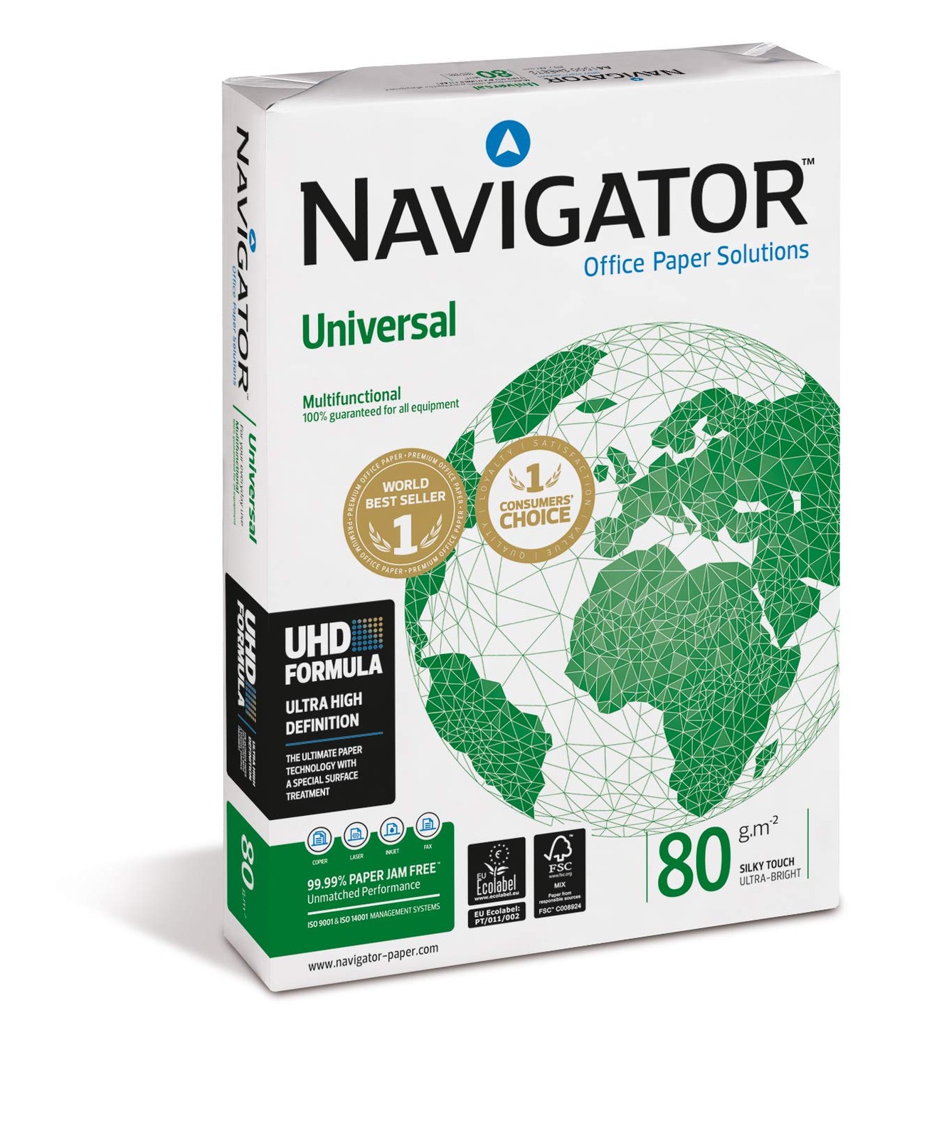 Navigator Universal Paper NAV1017, 80 gsm, A3, White, 500 Sheets