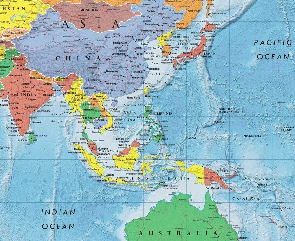 World Classic Wall Map Poster Mural (24×36 Paper Folded)