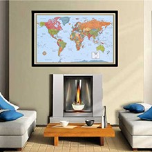 World Classic Wall Map Poster Mural (24×36 Paper Folded)