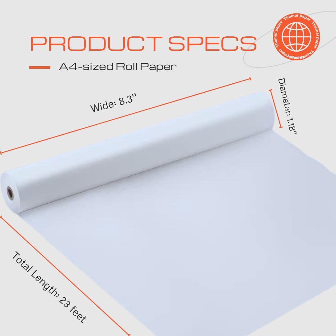 A4 Thermal Paper Rolls for HPRT MT810 & POOOLITECH Portable Printer white