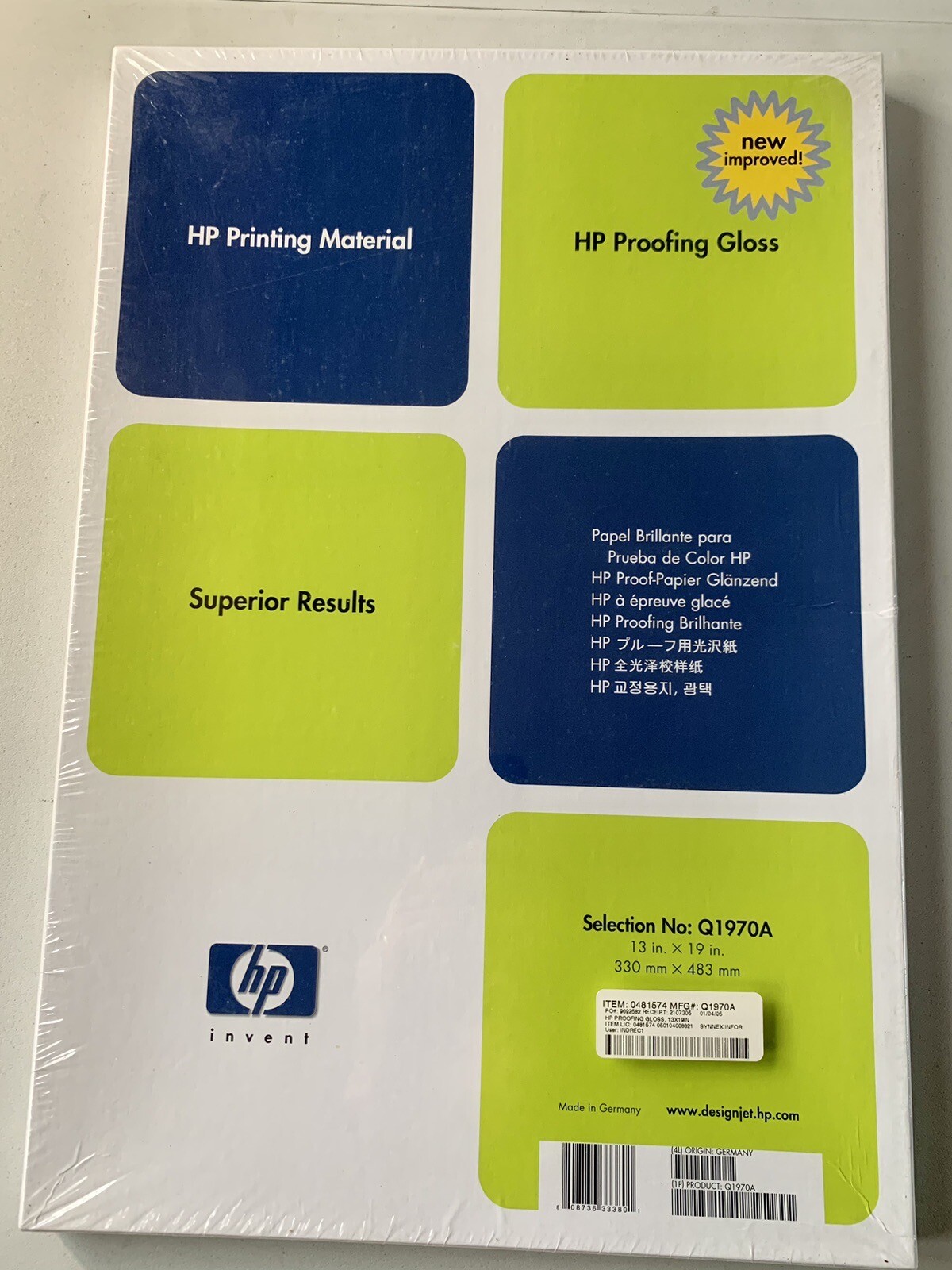 HP DesignJet Proofing Gloss Q1970A Sealed Box 50 Printing Sheets 13″x19″ OOP NOS