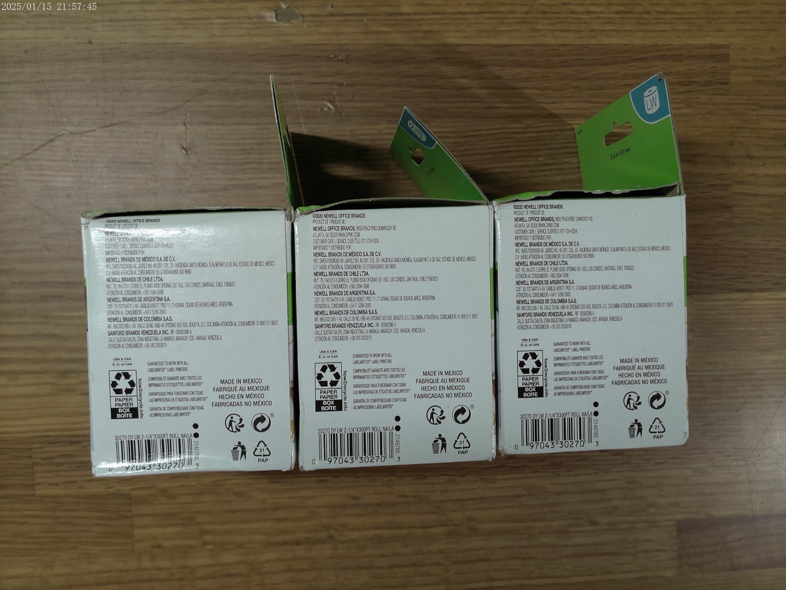 3 DYMO Label Writer 30270 White Continuous Paper Roll 2 1/4″ x 300′ 450 Turbo