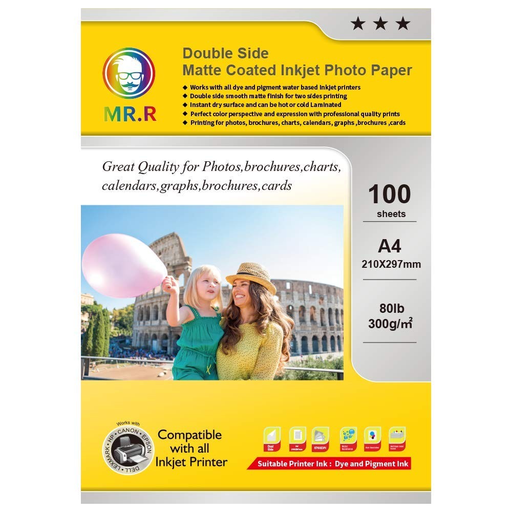 300gsm A4X100 Sheets Photo Paper Double Matt Photo Paper Instant Drying Was…