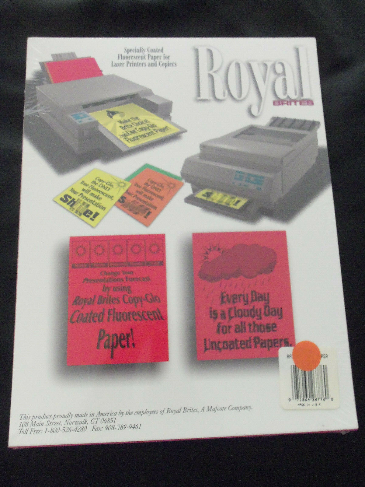 Royal Brites Copy-Glo Fluorescent Laser Printer Copier Paper Rainbow Pack