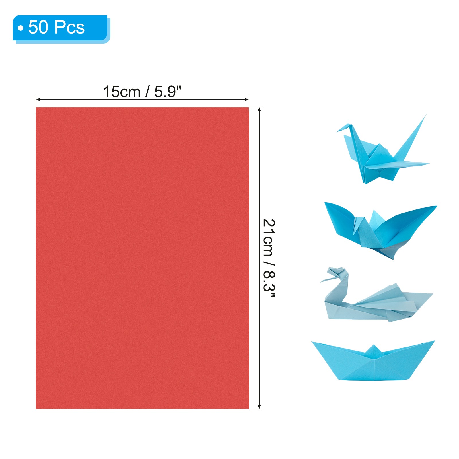 Bright Red Color Copy Paper, 50 Sheets 8.3×5.9″ A5 70gsm