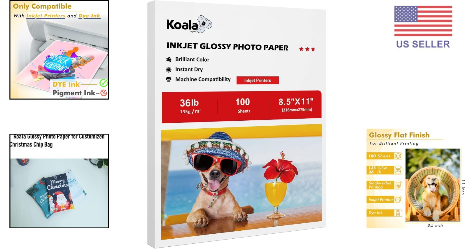 Lucid Prints: Koala 8.5×11 Glossy Inkjet Paper, 100 Sheets for Crisp Graphics
