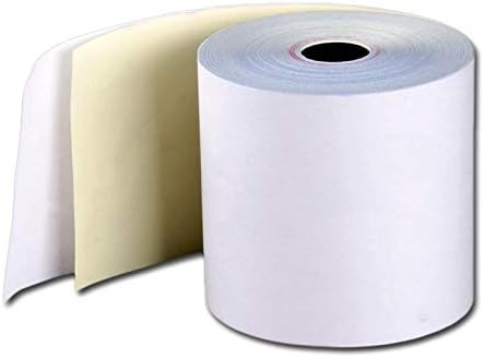 (10 Rolls – 50 GSM) 3” x 95′ White/Canary 2 Ply Pack of 10, white/canary