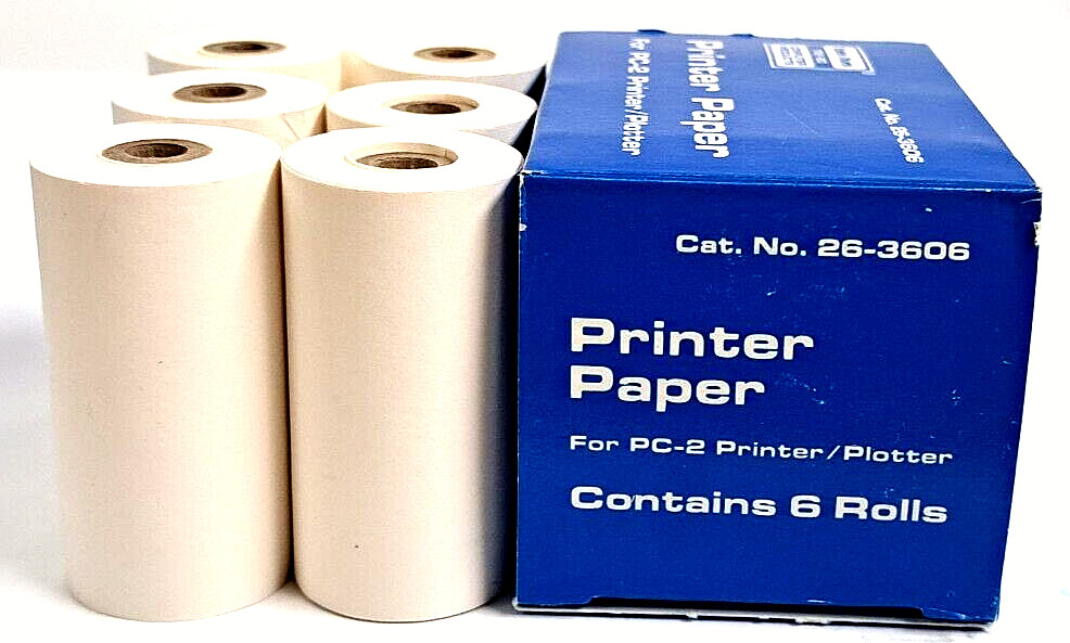 RADIO SHACK PRINTER PAPER PC-2 PRINTER/PLOTTER CAT NO. 26-3606 **LOT OF 2**