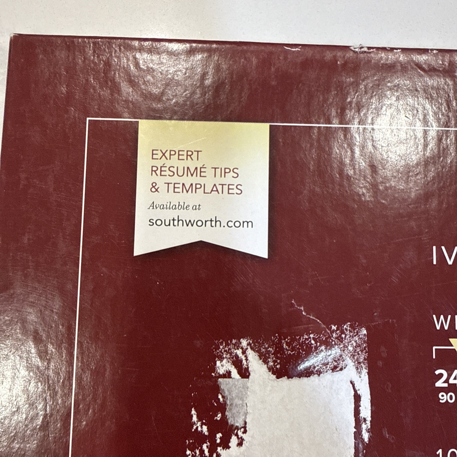 50 Sheets-Southworth Company 24Lb. Ivory Linen Business Paper