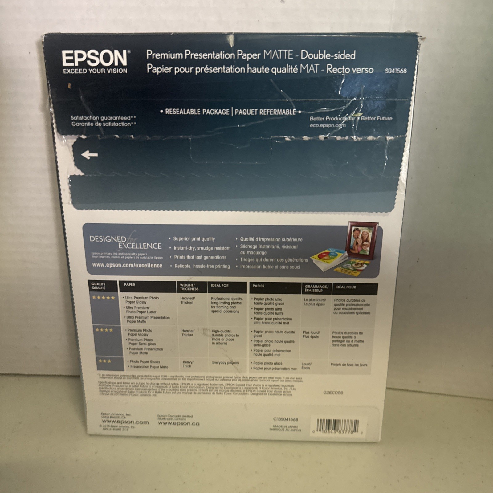 Epson Premium Presentation Paper MATTE (8.5×11 Inches, Double-sided, 50 Sheets)