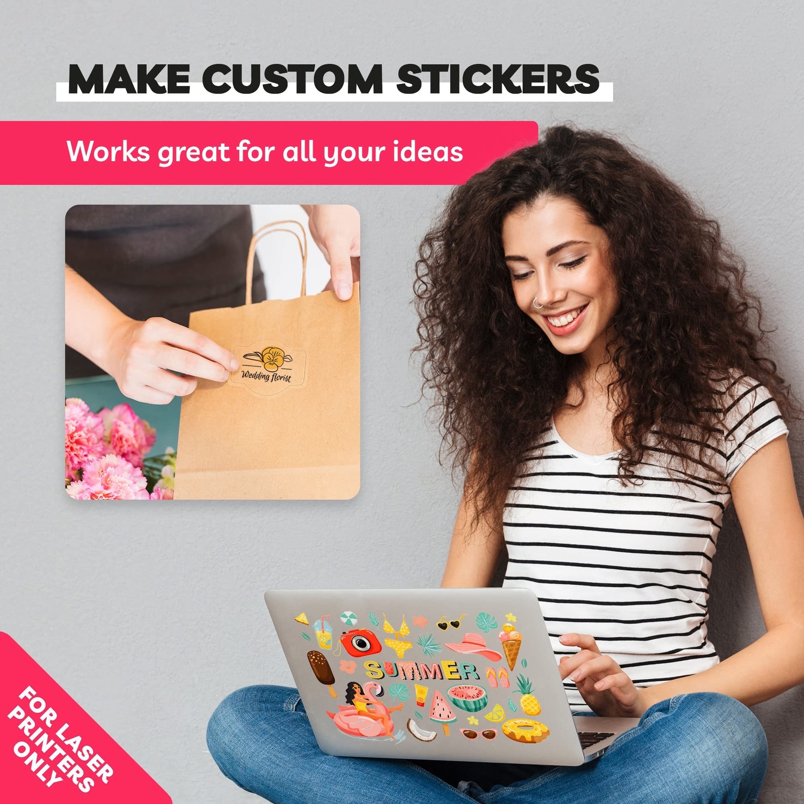 Clear Sticker Paper for Laser Printer (20 Sheets) – Vinyl Sticker Paper for L…
