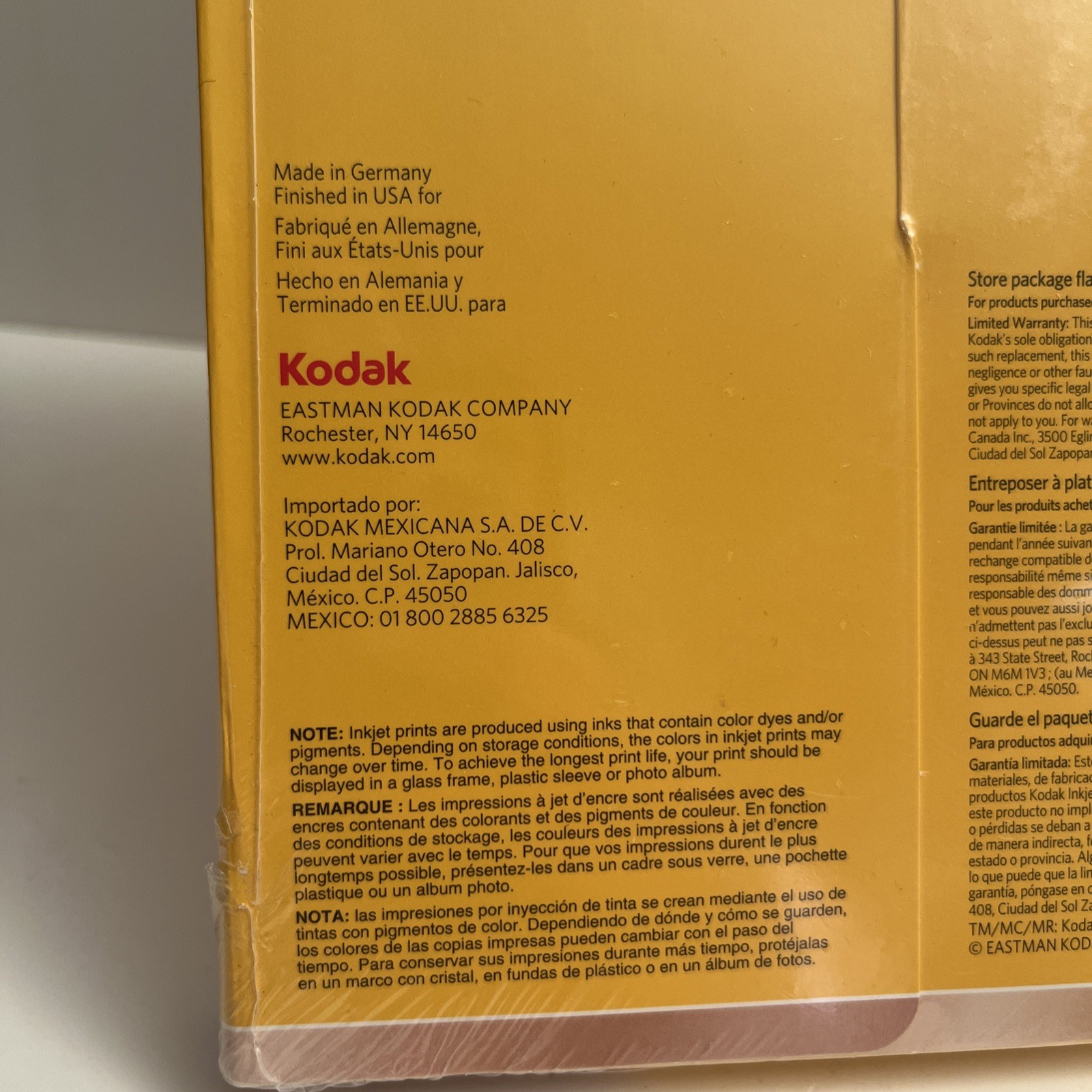 Kodak Photo Paper 8.5 x 11 inch 100 Sheets Gloss Brillant Brillante Instant Dry